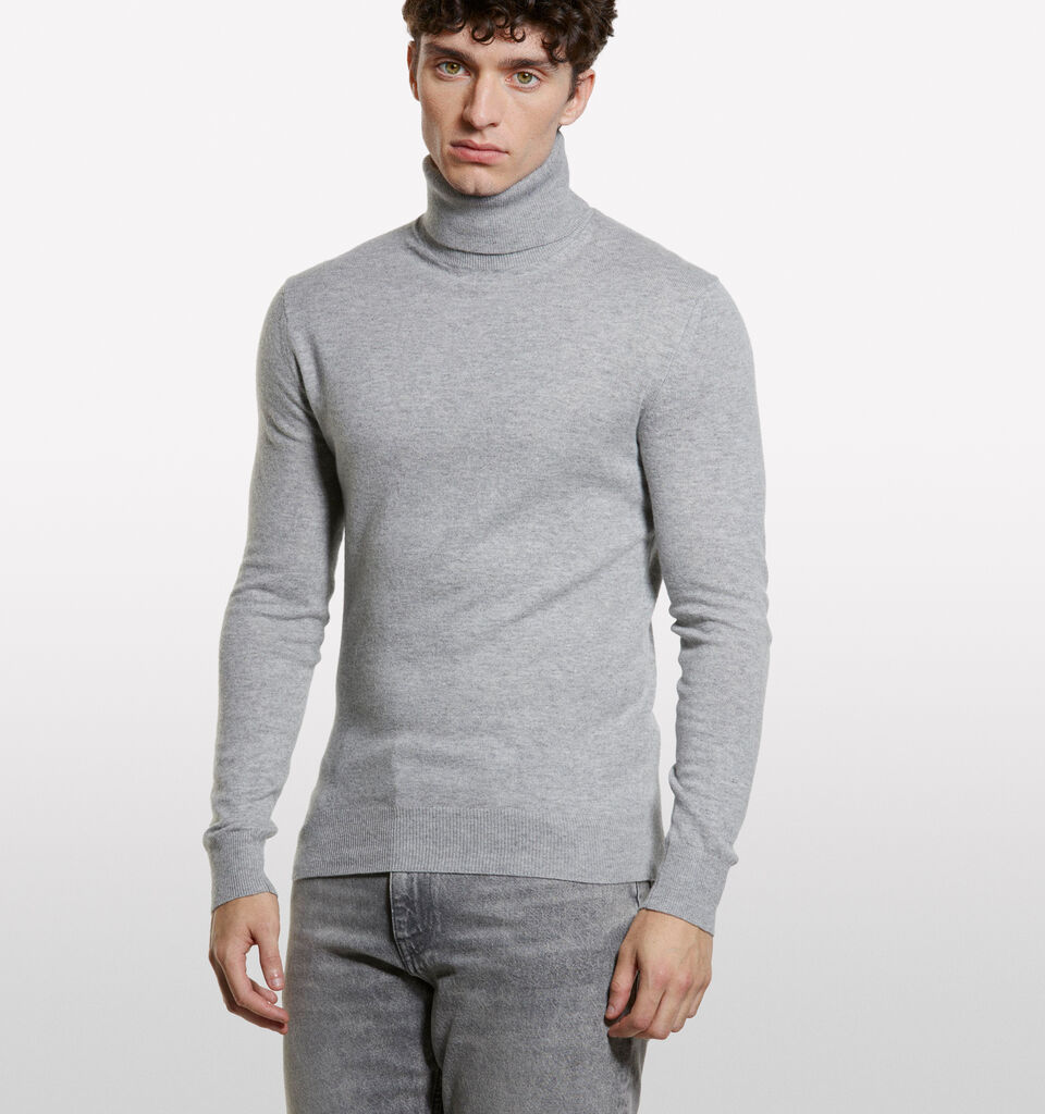 Pull gris coupe classique à col montant - pulls col montant pour homme - Gris | Sisley image number 3